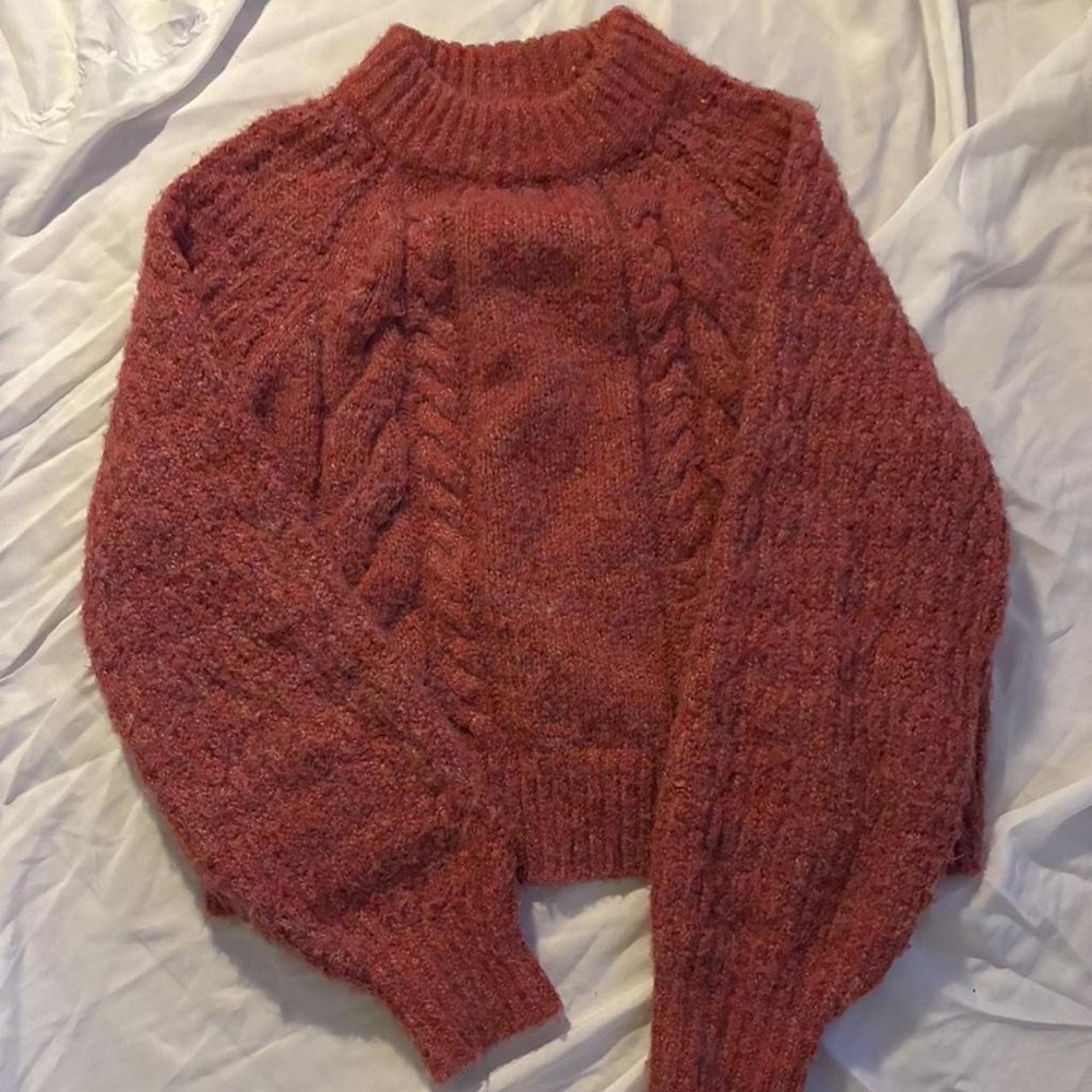 Universal Thread Dusty Pink Cable Knit Turtleneck Sweater